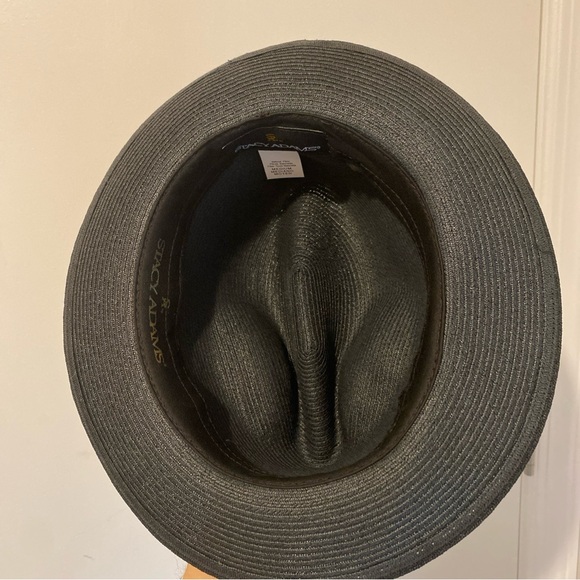 Stacy Adams Black Straw Fedora with Feather Detail - Picture 7 of 8